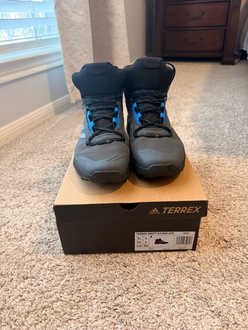 adidas TERREX Swift MID GTXMen’s Gray/Blue Hiking Shoes